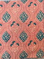 Hand Block Print Cotton Running Fabric, Natural Dye Fabric by the Yard, Handmade Indian Textile, Sewing Craft Fabric