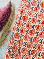Hand Block Print Cotton Running Fabric, Natural Dye Fabric by the Yard, Handmade Indian Textile, Sewing Craft Fabric