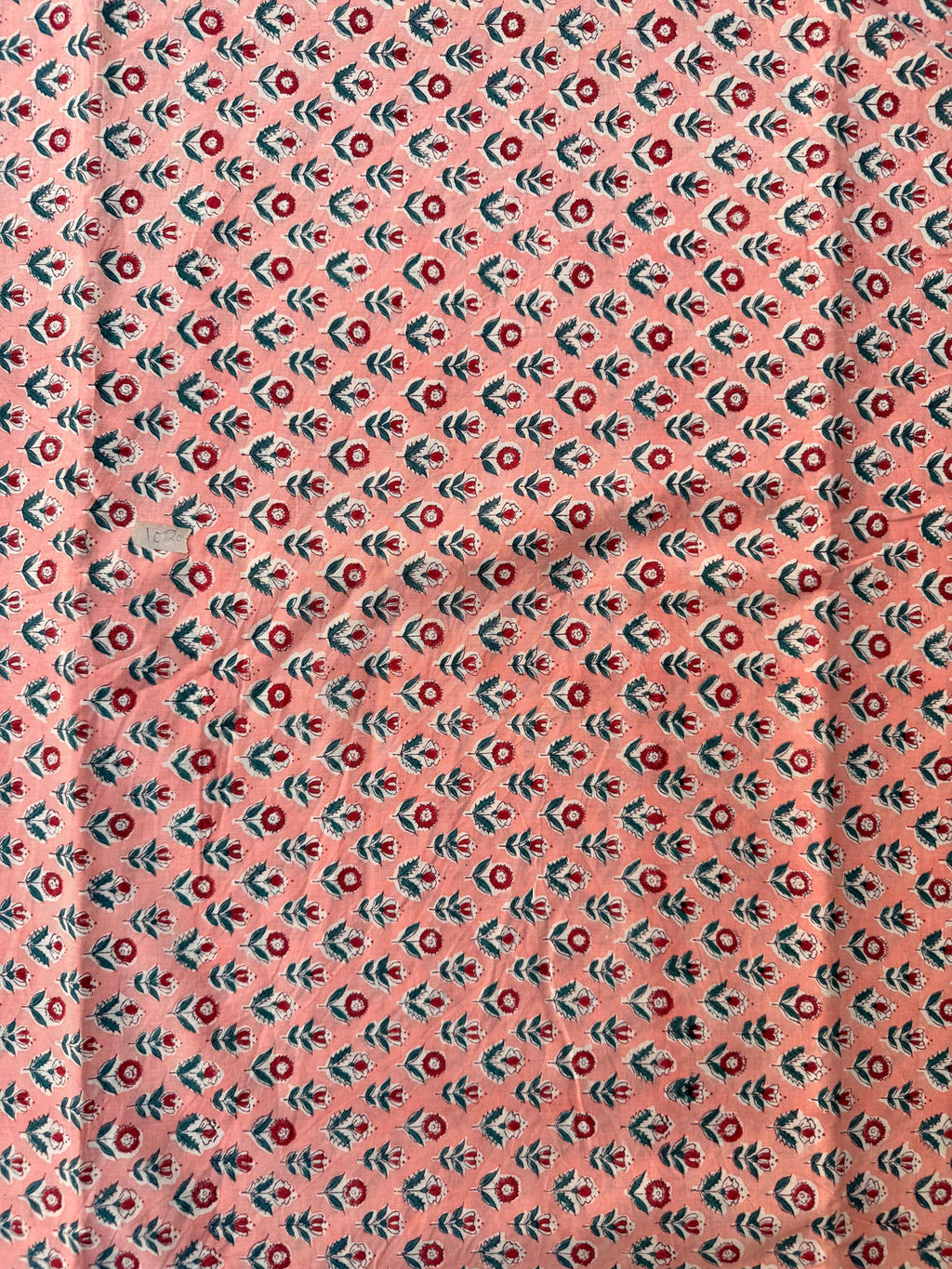 Hand Block Print Cotton Running Fabric, Natural Dye Fabric by the Yard, Handmade Indian Textile, Sewing Craft Fabric