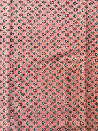 Hand Block Print Cotton Running Fabric, Natural Dye Fabric by the Yard, Handmade Indian Textile, Sewing Craft Fabric
