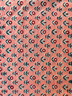 Hand Block Print Cotton Running Fabric, Natural Dye Fabric by the Yard, Handmade Indian Textile, Sewing Craft Fabric
