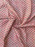 Hand Block Print Cotton Running Fabric, Natural Dye Fabric by the Yard, Handmade Indian Textile, Sewing Craft Fabric