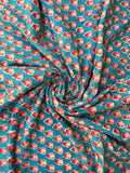 Hand Block Print Cotton Running Fabric, Natural Dye Fabric by the Yard, Handmade Indian Textile, Sewing Craft Fabric