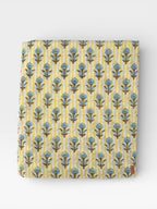 Hand Block Print Cotton Running Fabric, Natural Dye Fabric by the Yard, Handmade Indian Textile, Sewing Craft Fabric