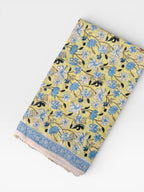 Hand Block Print Cotton Running Fabric, Natural Dye Fabric by the Yard, Handmade Indian Textile, Sewing Craft Fabric