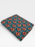 Hand Block Print Cotton Running Fabric, Natural Dye Fabric by the Yard, Handmade Indian Textile, Sewing Craft Fabric