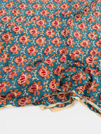 Hand Block Print Cotton Running Fabric, Natural Dye Fabric by the Yard, Handmade Indian Textile, Sewing Craft Fabric