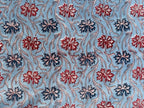Hand Block Print Cotton Running Fabric, Natural Dye Fabric by the Yard, Handmade Indian Textile, Sewing Craft Fabric