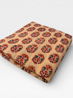 Hand Block Print Cotton Running Fabric, Natural Dye Fabric by the Yard, Handmade Indian Textile, Sewing Craft Fabric
