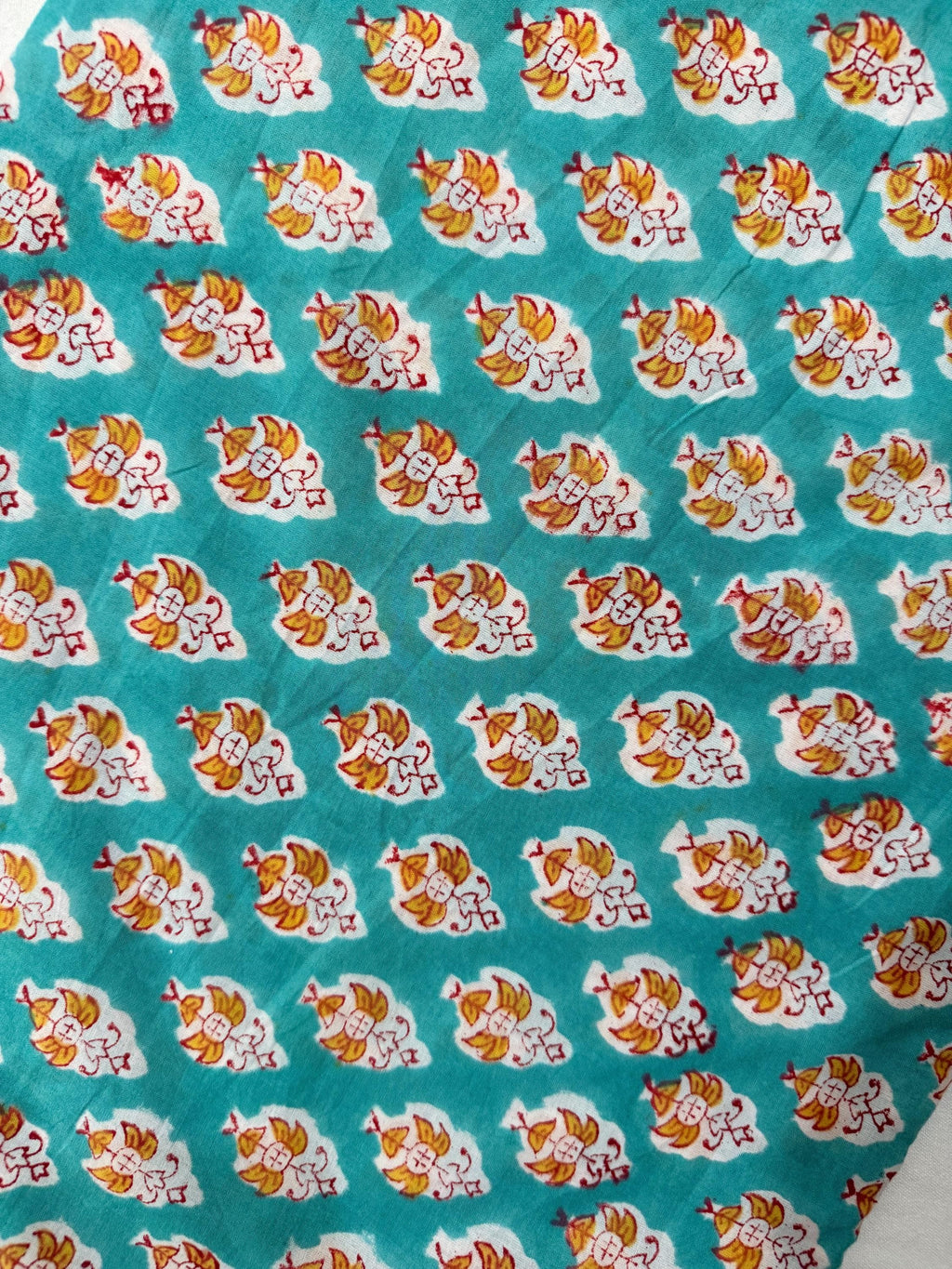 Hand Block Print Cotton Running Fabric, Natural Dye Fabric by the Yard, Handmade Indian Textile, Sewing Craft Fabric