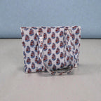 Hand Block Printed Quilted Cotton Tote Bag | Floral Indian Shoulder Bag