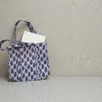 Hand Block Printed Quilted Cotton Tote Bag | Floral Indian Shoulder Bag