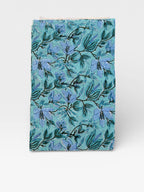 Hand Block Printed Cotton Fabric – Aqua Blue Base with Indigo Floral jaal | Indian Blockprint Running Fabric for Sewing, Quilting & Crafts