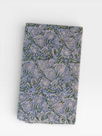 Hand Block Printed Cotton Fabric – Powder Blue Base with White & Indigo Floral Design | Indian Blockprint  Fabric for Sewing  and Home Décor