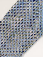 Hand Block Printed Cotton Fabric – Powder Blue Base with White & Indigo Floral motif | Indian Blockprint  Fabric for Sewing  and Home Décor