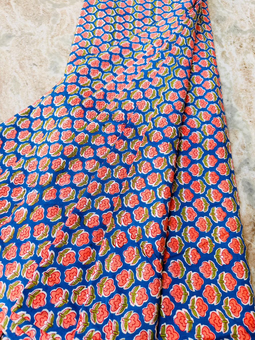 Hand Block Print Cotton Running Fabric, Natural Dye Fabric by the Yard, Handmade Indian Textile, Sewing Craft Fabric