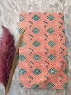 Hand Block Print Cotton Running Fabric, Natural Dye Fabric by the Yard, Handmade Indian Textile, Sewing Craft Fabric