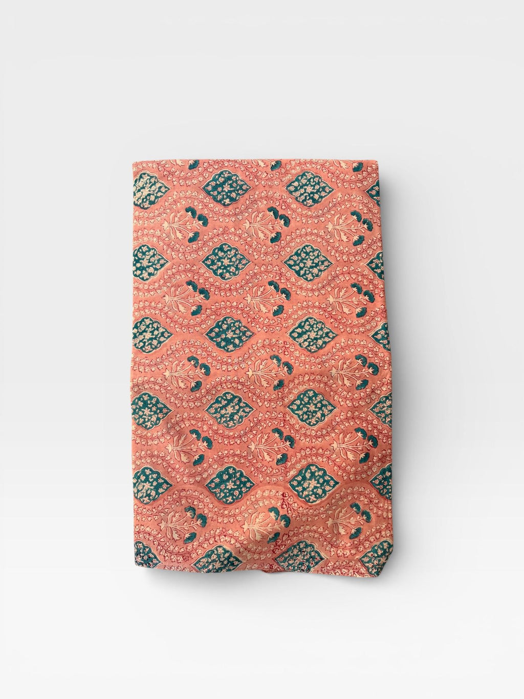 Hand Block Print Cotton Running Fabric, Natural Dye Fabric by the Yard, Handmade Indian Textile, Sewing Craft Fabric