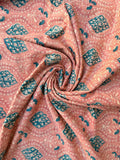 Hand Block Print Cotton Running Fabric, Natural Dye Fabric by the Yard, Handmade Indian Textile, Sewing Craft Fabric