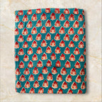Hand Block Print Cotton Running Fabric, Natural Dye Fabric by the Yard, Handmade Indian Textile, Sewing Craft Fabric