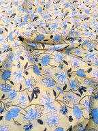 Hand Block Print Cotton Running Fabric, Natural Dye Fabric by the Yard, Handmade Indian Textile, Sewing Craft Fabric