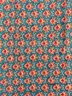 Hand Block Print Cotton Running Fabric, Natural Dye Fabric by the Yard, Handmade Indian Textile, Sewing Craft Fabric