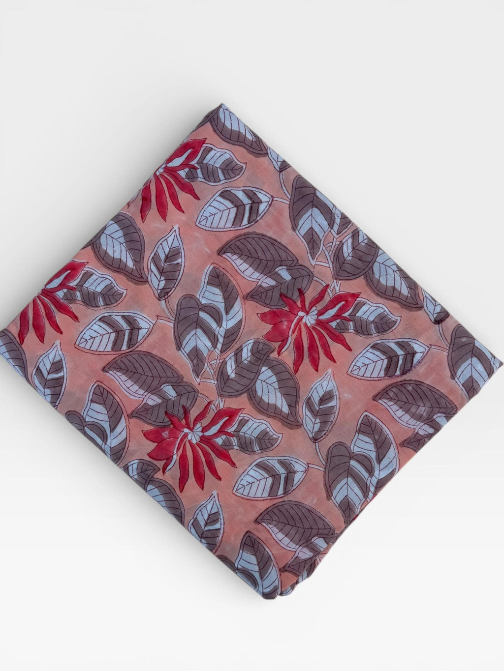 Hand Block Print Cotton Running Fabric, Natural Dye Fabric by the Yard, Handmade Indian Textile, Sewing Craft Fabric