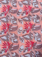 Hand Block Print Cotton Running Fabric, Natural Dye Fabric by the Yard, Handmade Indian Textile, Sewing Craft Fabric