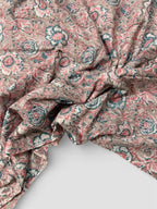 Hand Block Print Cotton Running Fabric, Natural Dye Fabric by the Yard, Handmade Indian Textile, Sewing Craft Fabric