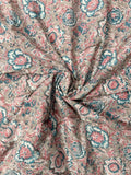 Hand Block Print Cotton Running Fabric, Natural Dye Fabric by the Yard, Handmade Indian Textile, Sewing Craft Fabric