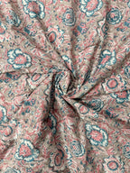 Hand Block Print Cotton Running Fabric, Natural Dye Fabric by the Yard, Handmade Indian Textile, Sewing Craft Fabric
