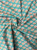 Hand Block Print Cotton Running Fabric, Natural Dye Fabric by the Yard, Handmade Indian Textile, Sewing Craft Fabric