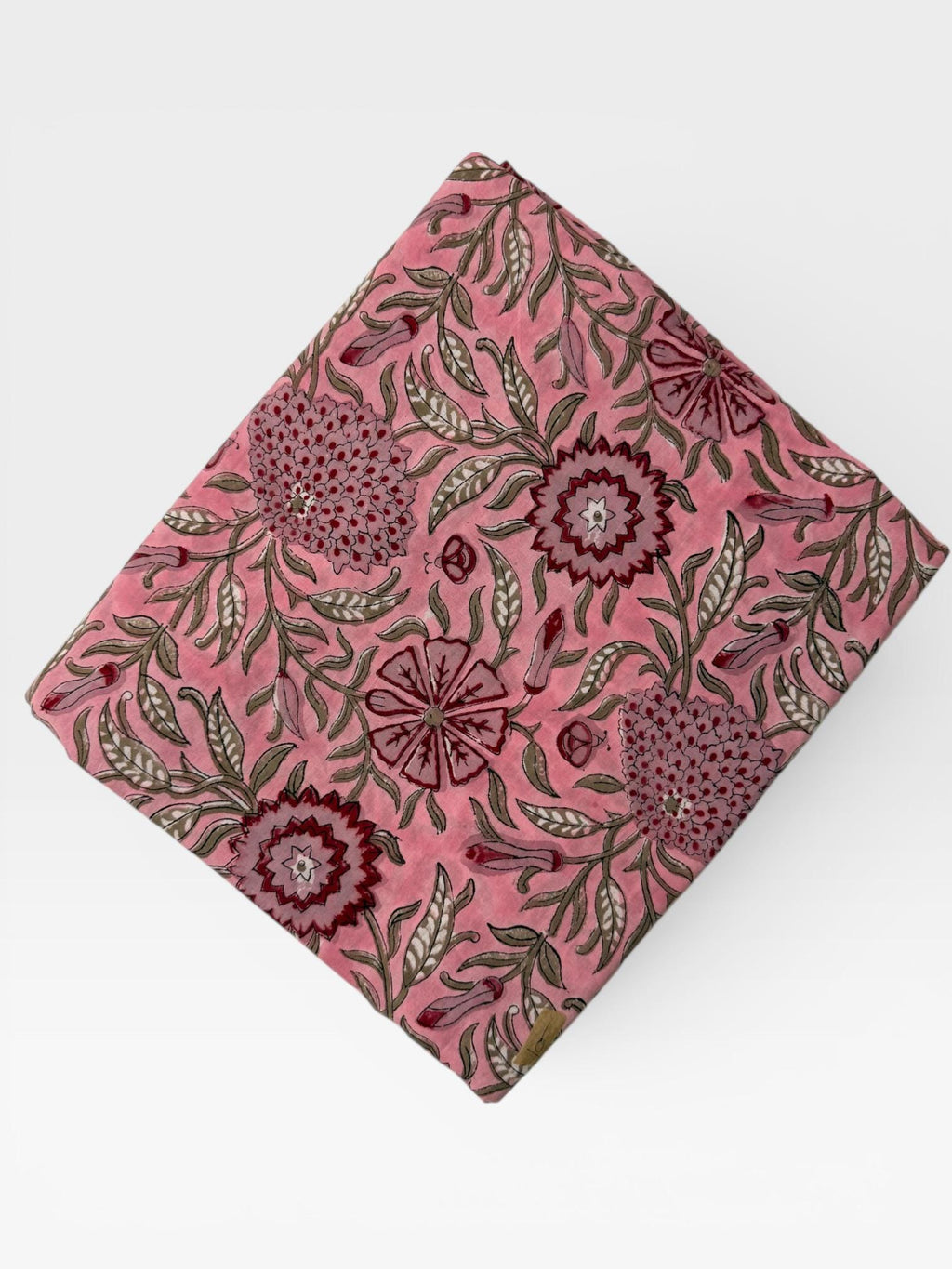Hand Block Print Cotton Running Fabric, Natural Dye Fabric by the Yard, Handmade Indian Textile, Sewing Craft Fabric