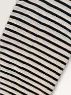 Bagru Hand Block Print Stripe Cotton Fabric – Natural Dye Off White base & Black Stripes – Minimalist Vegetable Dyed Fabric by Yard