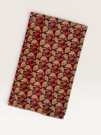 Bagru Block Print Cotton Fabric – Natural Dyed Leaf Print Fabric – Handmade Indian Block print Running Material – Red Mustard on Indigo Base