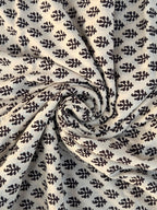 Bagru Block Print Cotton Fabric by Yard, Black Floral Booti on Beige Natural Dye Fabric,Block Printed Indian Textile, Sewing Quilting Fabric