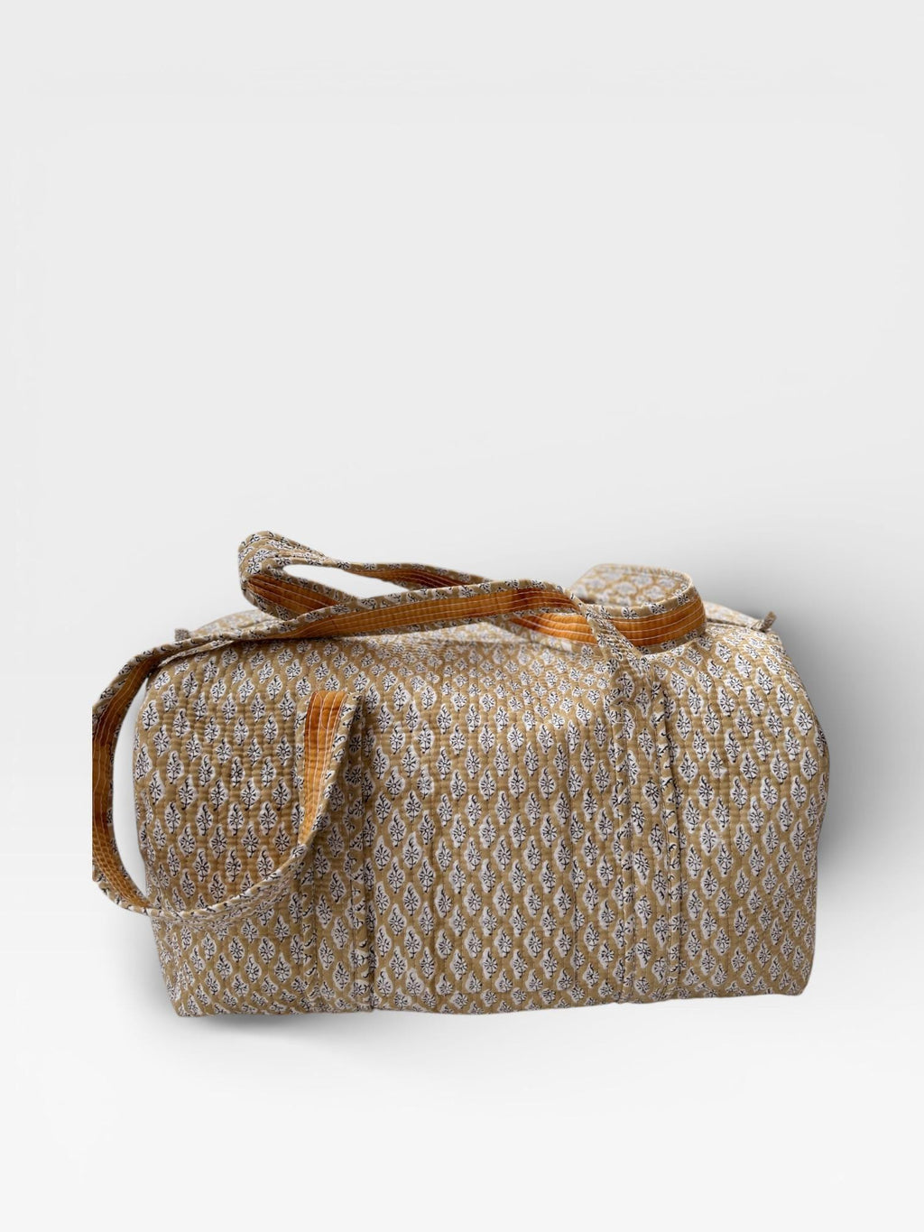 Hand Block Printed Cotton Duffle Bag – Floral Boho Travel Tote