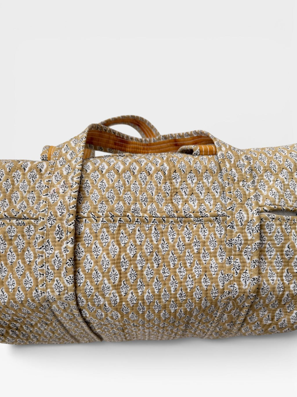 Hand Block Printed Cotton Duffle Bag – Floral Boho Travel Tote