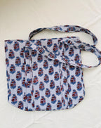 Hand Block Printed Quilted Cotton Tote Bag | Floral Indian Shoulder Bag