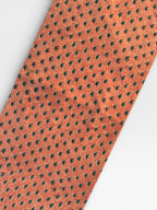 Hand Block Printed Cotton Fabric – Peach Rust Base with Teal Floral Motif | Indian Blockprint Running Fabric for Sewing, Quilting & Craft