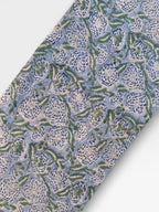 Hand Block Printed Cotton Fabric – Powder Blue Base with White & Indigo Floral Design | Indian Blockprint  Fabric for Sewing  and Home Décor