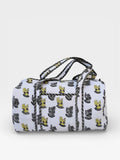 Hand Block Print Cotton Duffle Bag, Waffle Fabric Travel Bag, Handmade Weekend Bag, Lightweight Gym Bag, Eco Friendly Gift
