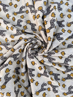 Bagru Hand Block Print Cotton Fabric – Natural Dye Cute Giraffe Print – Kids Animal Print Fabric – Vegetable Dyed Indian Cotton by Yard
