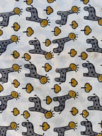 Bagru Hand Block Print Cotton Fabric – Natural Dye Cute Giraffe Print – Kids Animal Print Fabric – Vegetable Dyed Indian Cotton by Yard