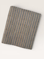 Bagru Hand Block Print Stripe Cotton Fabric – Natural Dye Mustard & Black Stripes – Minimalist Vegetable Dyed Fabric by Yard