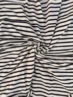 Bagru Hand Block Print Stripe Cotton Fabric – Natural Dye Off White base & Black Stripes – Minimalist Vegetable Dyed Fabric by Yard