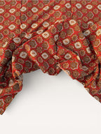 Bagru Block Print Cotton Fabric by Yard, Red Natural Dye Hand Block Printed Fabric, Floral Geometric Indian Textile, Sewing Craft Fabric