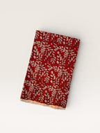 Bagru Block Print Cotton Fabric by Yard, Red Floral Vine Natural Dye Fabric, Hand Block Printed Indian Textile, Sewing Quilting Craft Fabric