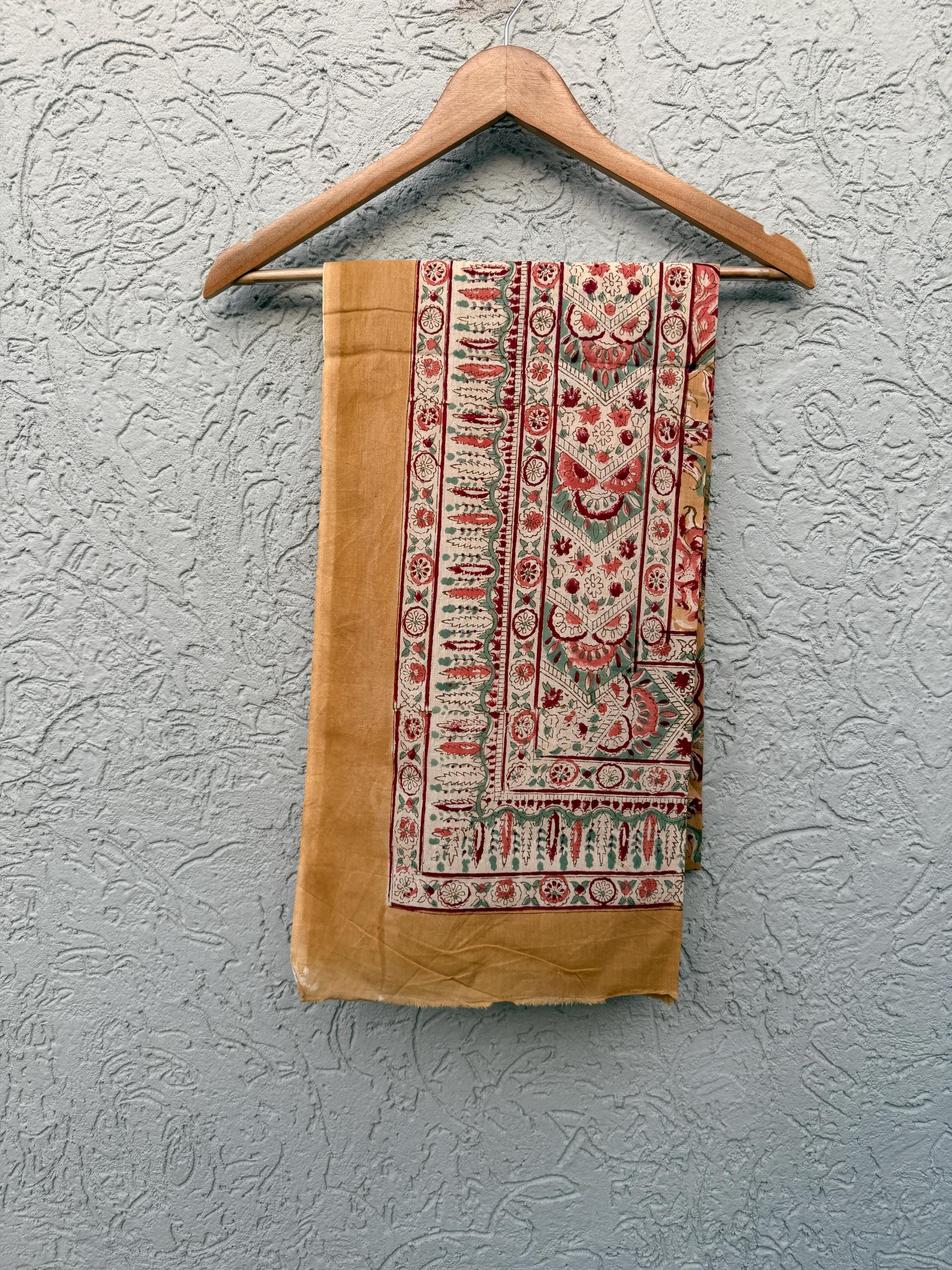 Handmade Cotton Block Print Sarong – Floral Jaipuri Beach Wrap – Indian Hand Block Printed Pareo – Boho Summer Cover Up – Lightweight Sarong