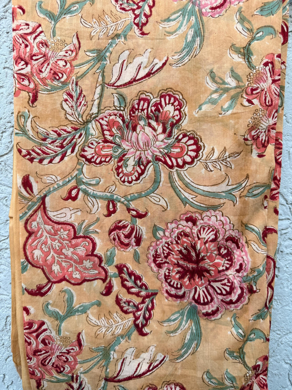 Handmade Cotton Block Print Sarong – Floral Jaipuri Beach Wrap – Indian Hand Block Printed Pareo – Boho Summer Cover Up – Lightweight Sarong
